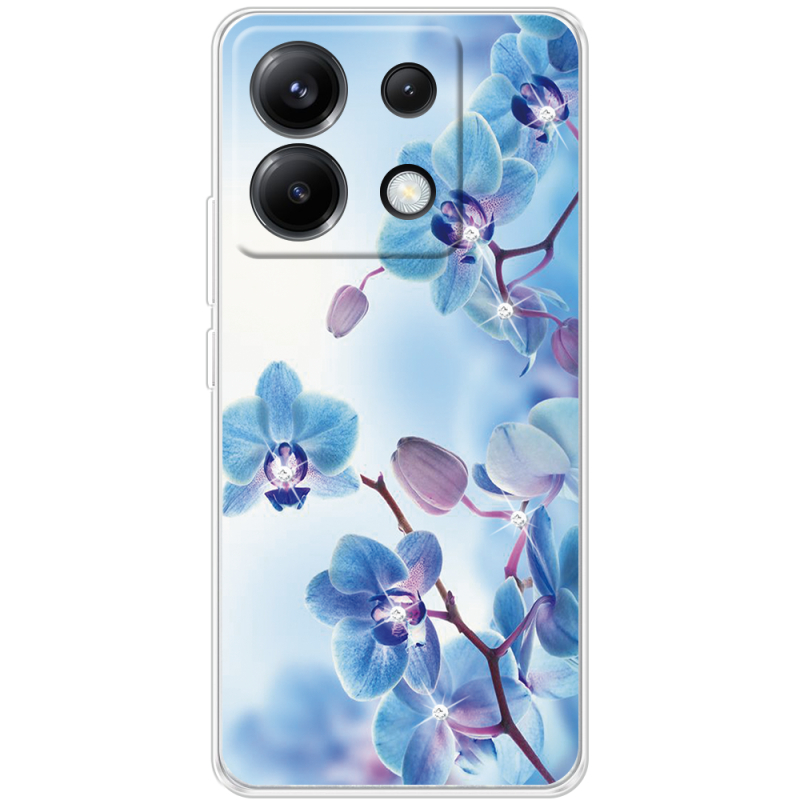 Чехол со стразами Xiaomi Poco X6 5G Orchids