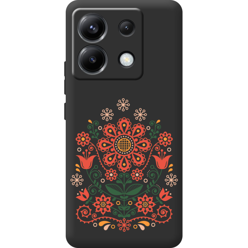 Черный чехол BoxFace Poco X6 5G Ukrainian Ornament