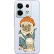 Прозрачный чехол BoxFace Xiaomi Redmi Note 13 5G Dog Coffeeman