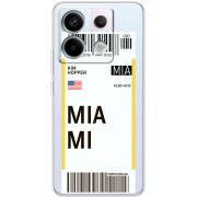 Прозрачный чехол BoxFace Xiaomi Redmi Note 13 5G Ticket Miami