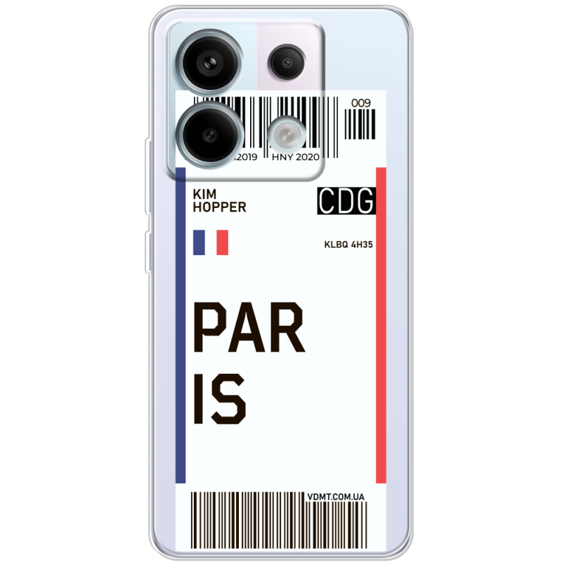 Прозрачный чехол BoxFace Xiaomi Redmi Note 13 5G Ticket Paris