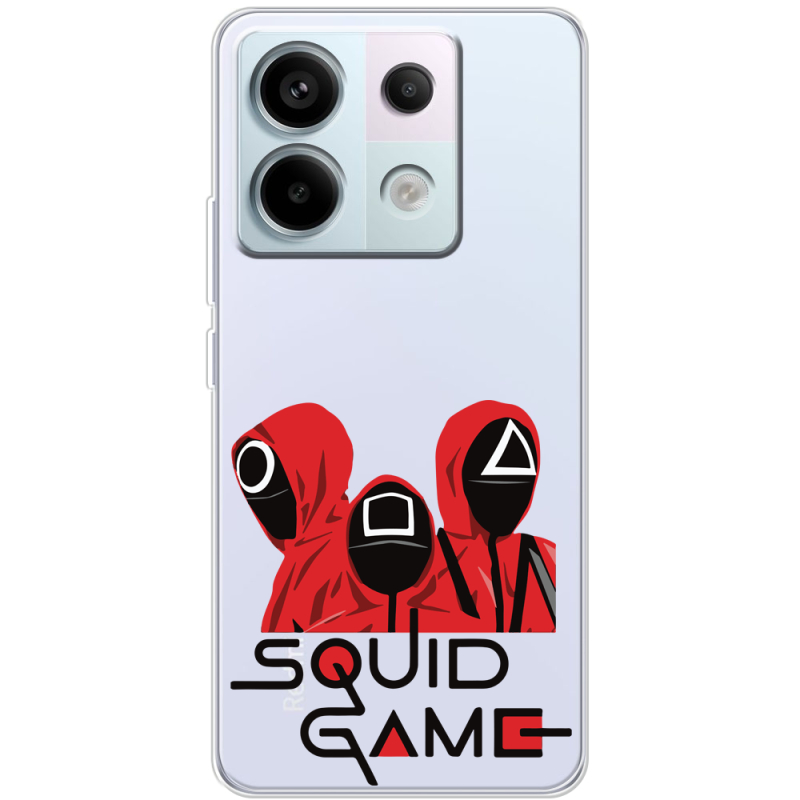 Прозрачный чехол BoxFace Xiaomi Redmi Note 13 5G siquid game люди в красном