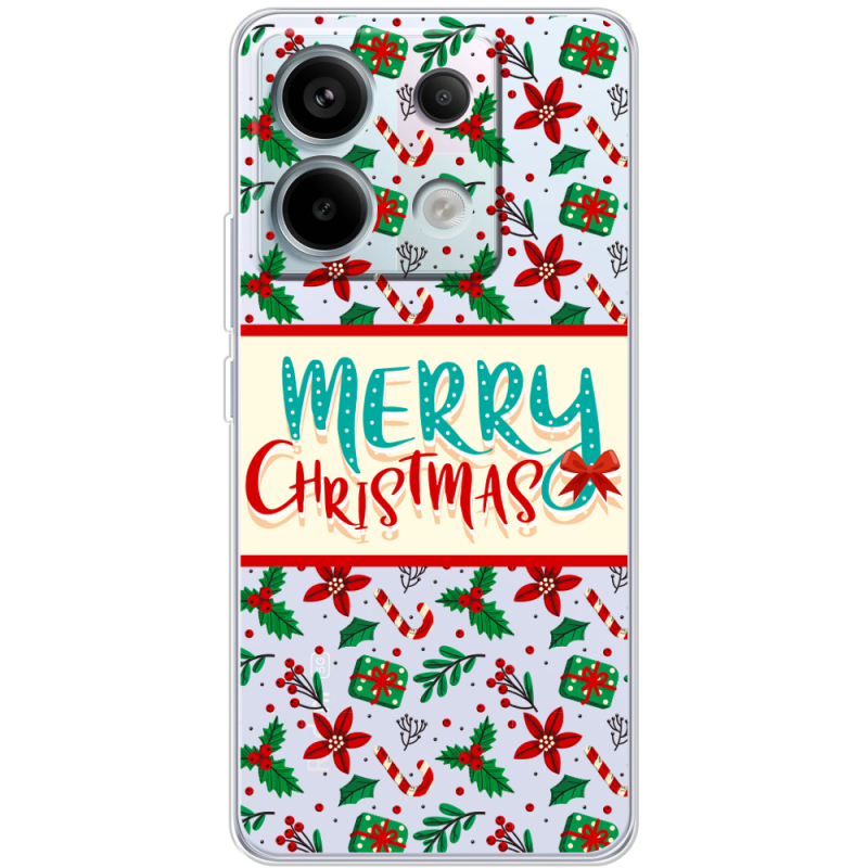 Прозрачный чехол BoxFace Xiaomi Redmi Note 13 5G Vintage Christmas Pattern