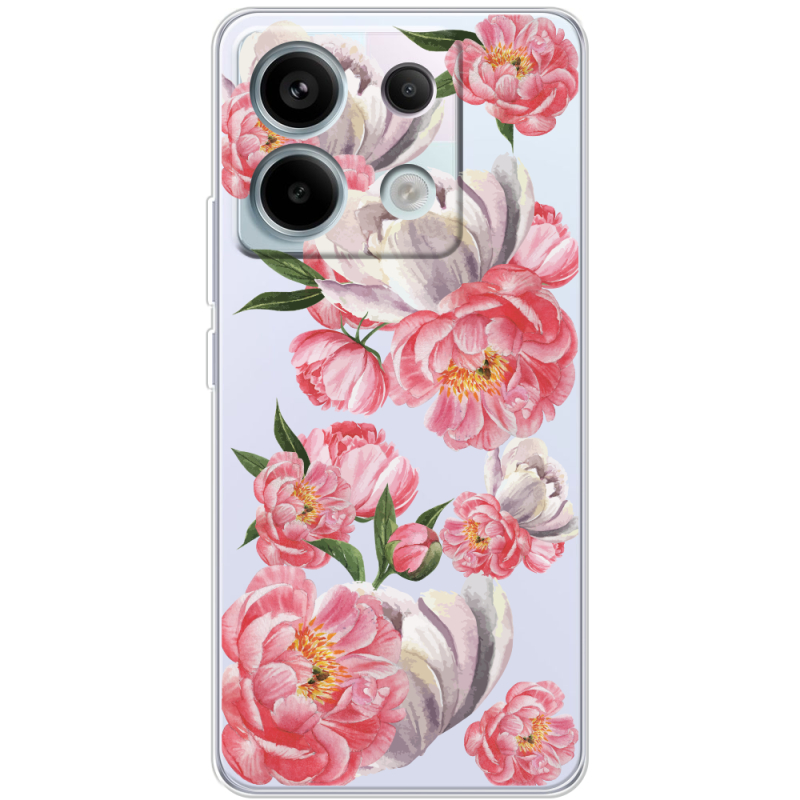 Прозрачный чехол BoxFace Xiaomi Redmi Note 13 5G Peony Watercolor Style