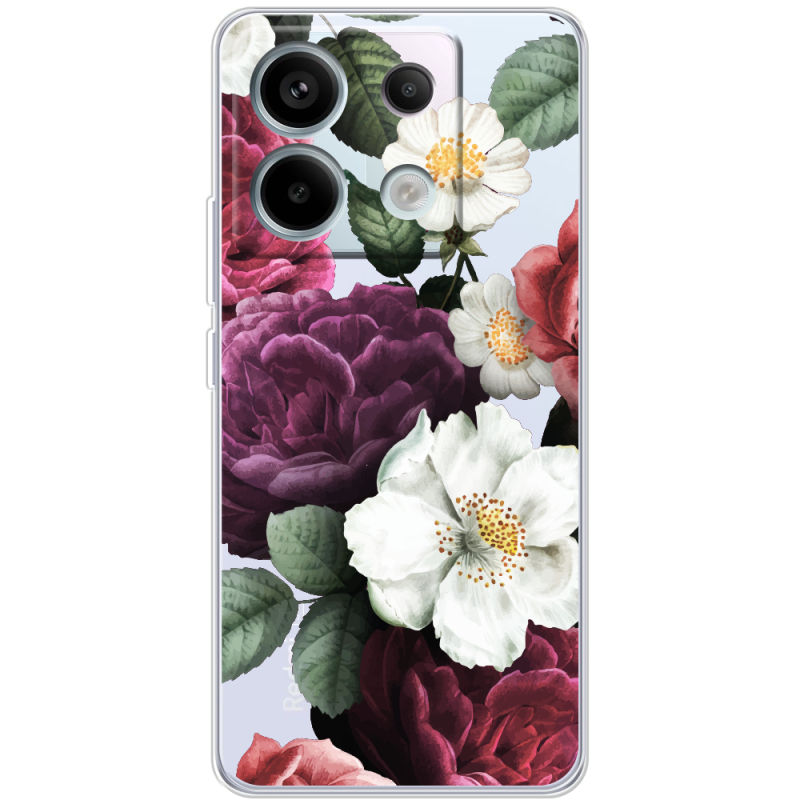 Прозрачный чехол BoxFace Xiaomi Redmi Note 13 5G Floral Dark Dreams