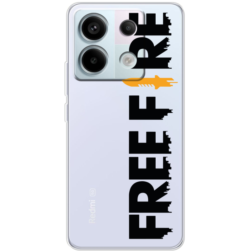 Прозрачный чехол BoxFace Xiaomi Redmi Note 13 5G Free Fire Black Logo