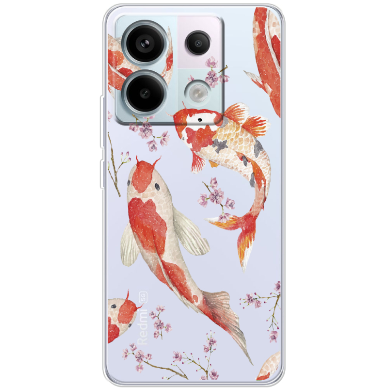 Прозрачный чехол BoxFace Xiaomi Redmi Note 13 5G Japanese Koi Fish