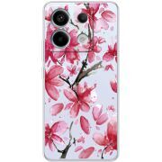 Прозрачный чехол BoxFace Xiaomi Redmi Note 13 5G Pink Magnolia