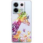 Прозрачный чехол BoxFace Xiaomi Redmi Note 13 5G Colorful Giraffe