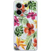 Прозрачный чехол BoxFace Xiaomi Redmi Note 13 5G Tropical Flowers