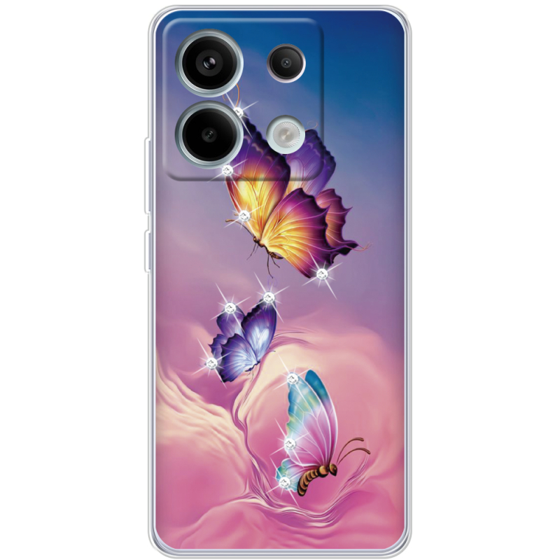 Чехол со стразами BoxFace Xiaomi Redmi Note 13 5G Butterflies