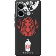 Черный чехол BoxFace Xiaomi Redmi Note 13 5G RedWhite Coffee