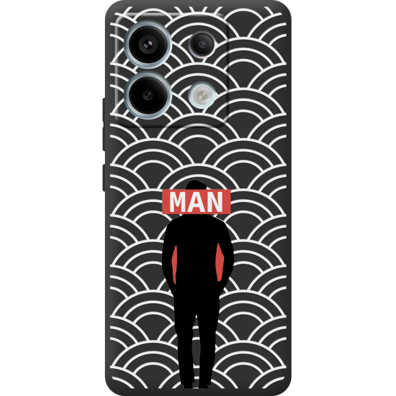 Черный чехол BoxFace Xiaomi Redmi Note 13 5G Man Pattern