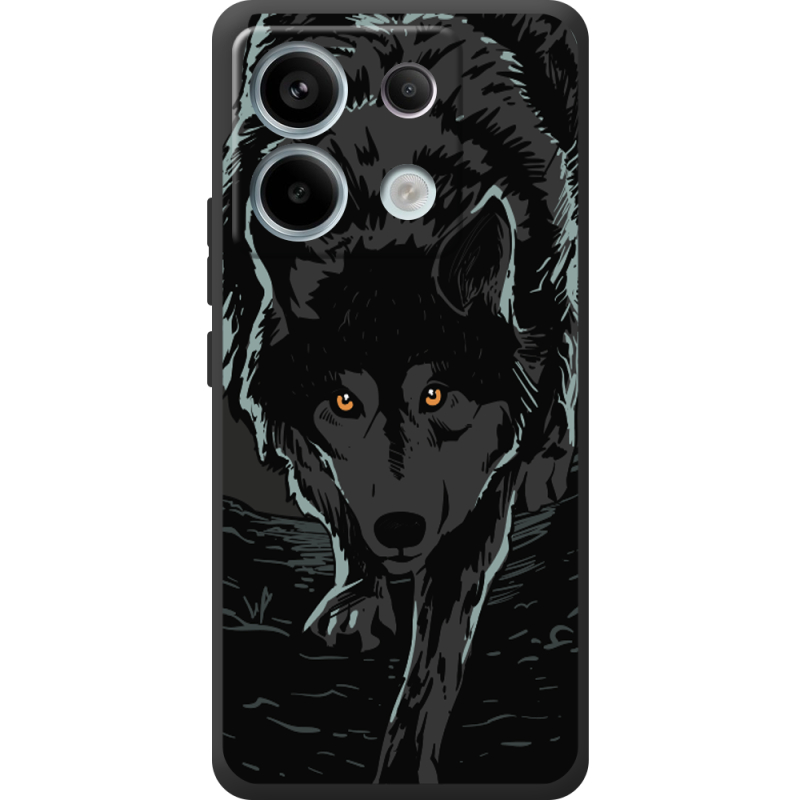 Черный чехол BoxFace Xiaomi Redmi Note 13 5G Wolf