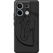 Черный чехол BoxFace Xiaomi Redmi Note 13 5G Horse