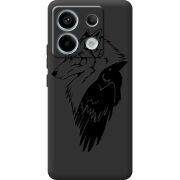 Черный чехол BoxFace Xiaomi Redmi Note 13 5G Wolf and Raven