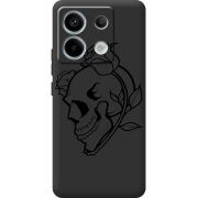 Черный чехол BoxFace Xiaomi Redmi Note 13 5G Skull and Roses