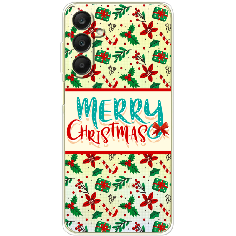 Прозрачный чехол BoxFace Samsung Galaxy A25 (A256) Vintage Christmas Pattern