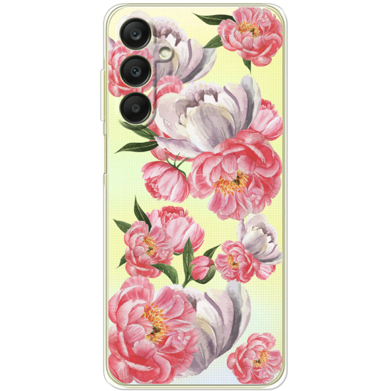 Прозрачный чехол BoxFace Samsung Galaxy A25 (A256) Peony Watercolor Style