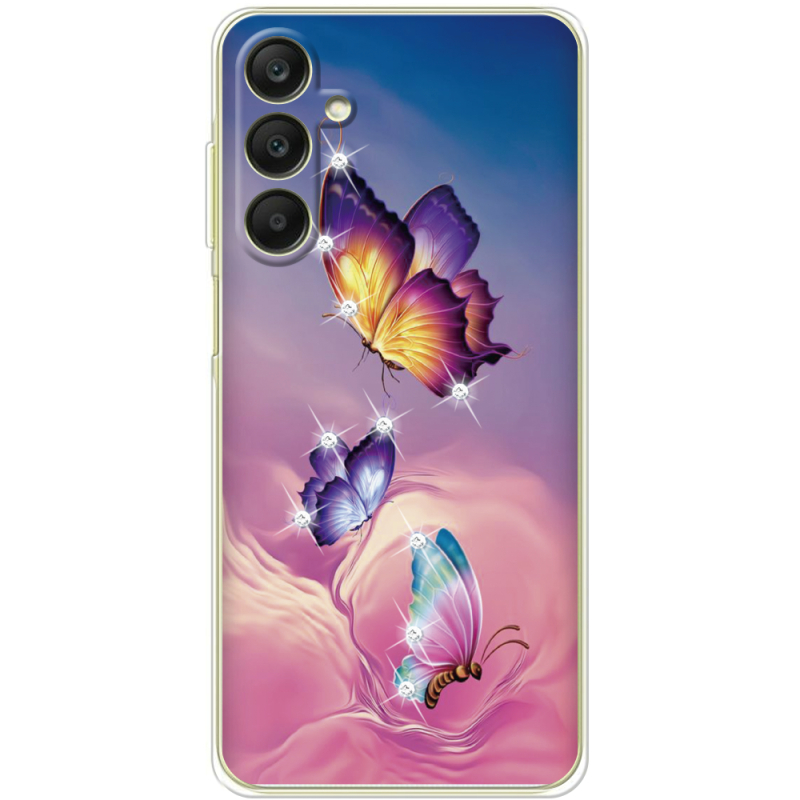 Чехол со стразами Samsung Galaxy A25 (A256) Butterflies