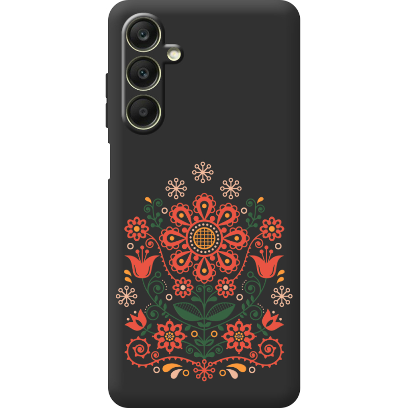 Черный чехол BoxFace Samsung Galaxy A25 (A256) Ukrainian Ornament