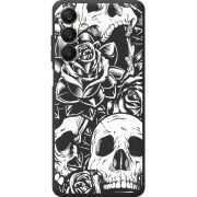 Черный чехол BoxFace Samsung Galaxy A25 (A256) Skull and Roses