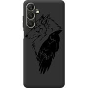 Черный чехол BoxFace Samsung Galaxy A25 (A256) Wolf and Raven