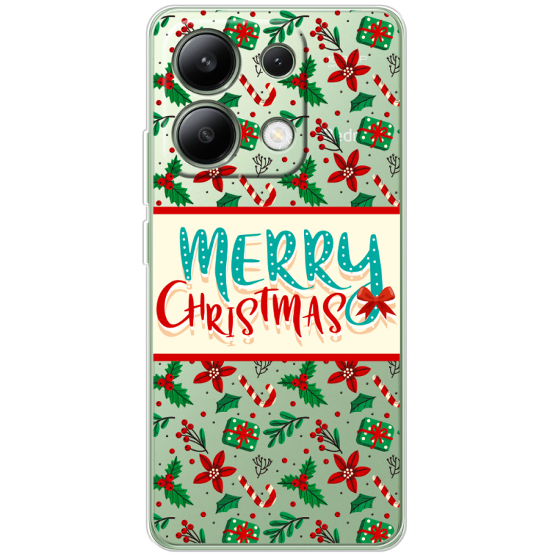 Прозрачный чехол BoxFace Xiaomi Redmi Note 13 4G Vintage Christmas Pattern