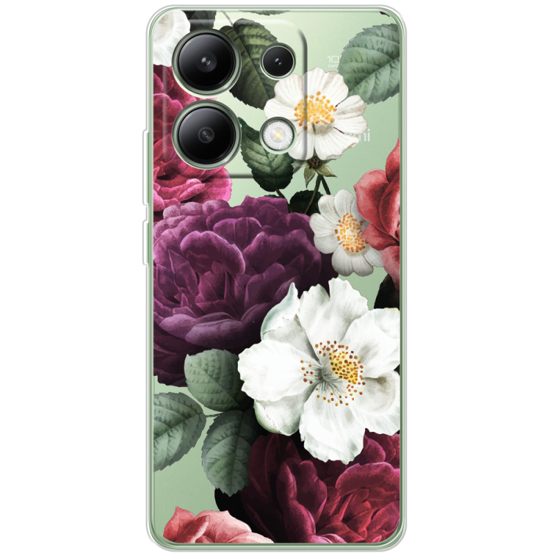 Прозрачный чехол BoxFace Xiaomi Redmi Note 13 4G Floral Dark Dreams