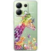 Прозрачный чехол BoxFace Xiaomi Redmi Note 13 4G Colorful Giraffe