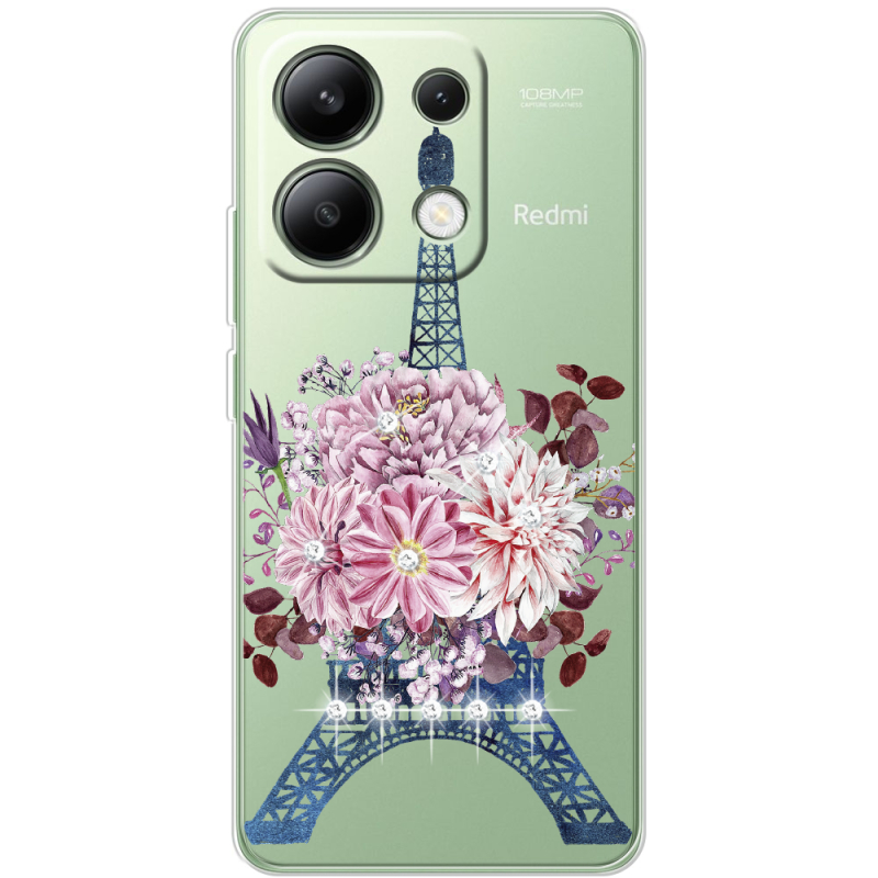 Чехол со стразами BoxFace Xiaomi Redmi Note 13 4G Eiffel Tower