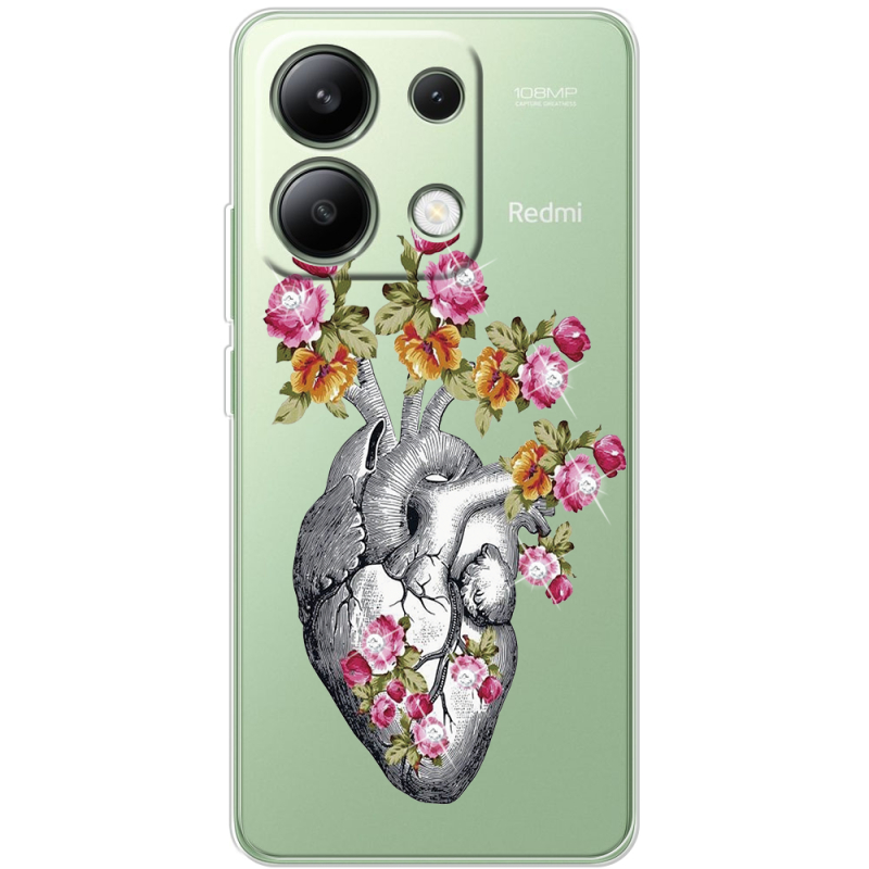 Чехол со стразами BoxFace Xiaomi Redmi Note 13 4G Heart