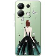 Чехол со стразами BoxFace Xiaomi Redmi Note 13 4G Girl in the green dress