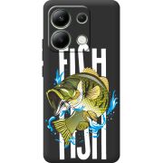 Черный чехол BoxFace Xiaomi Redmi Note 13 4G Fish