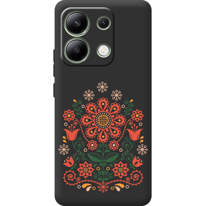 Черный чехол BoxFace Xiaomi Redmi Note 13 4G Ukrainian Ornament