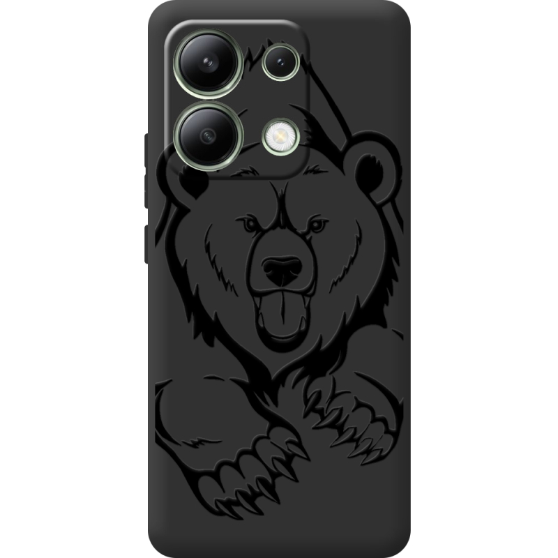 Черный чехол BoxFace Xiaomi Redmi Note 13 4G Grizzly Bear