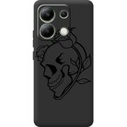 Черный чехол BoxFace Xiaomi Redmi Note 13 4G Skull and Roses