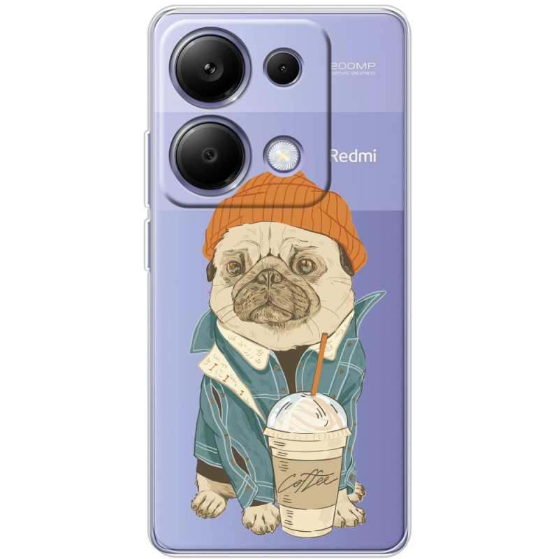 Прозрачный чехол BoxFace Xiaomi Redmi Note 13 Pro 4G Dog Coffeeman