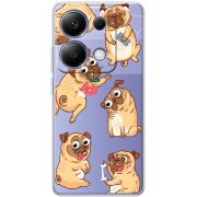 Прозрачный чехол BoxFace Xiaomi Redmi Note 13 Pro 4G с 3D-глазками Pug