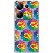 Прозрачный чехол BoxFace Xiaomi Redmi Note 13 Pro 4G Hippie Flowers