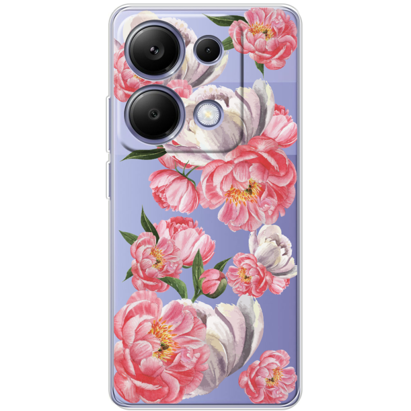 Прозрачный чехол BoxFace Xiaomi Redmi Note 13 Pro 4G Peony Watercolor Style