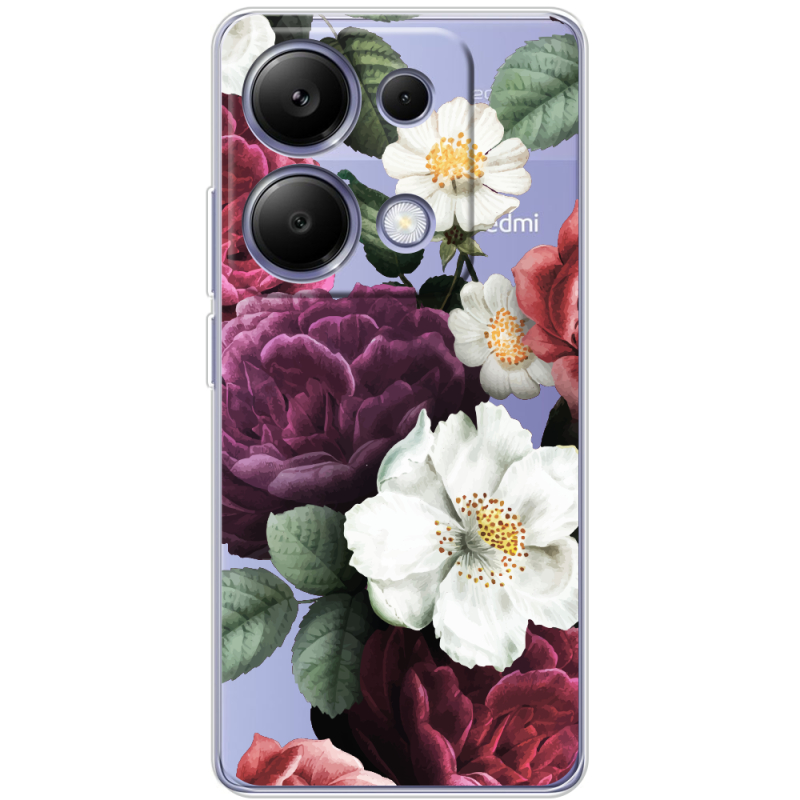 Прозрачный чехол BoxFace Xiaomi Redmi Note 13 Pro 4G Floral Dark Dreams