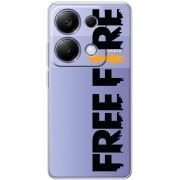 Прозрачный чехол BoxFace Xiaomi Redmi Note 13 Pro 4G Free Fire Black Logo