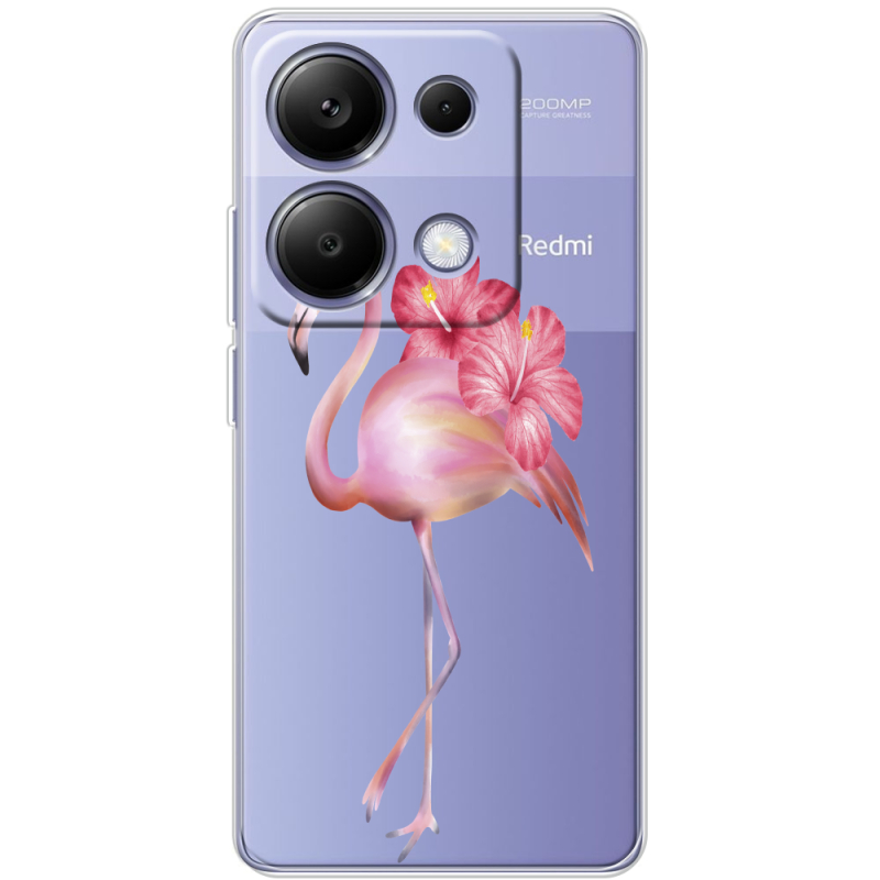 Прозрачный чехол BoxFace Xiaomi Redmi Note 13 Pro 4G Floral Flamingo