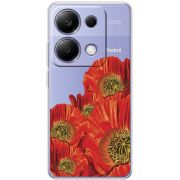 Прозрачный чехол BoxFace Xiaomi Redmi Note 13 Pro 4G Red Poppies