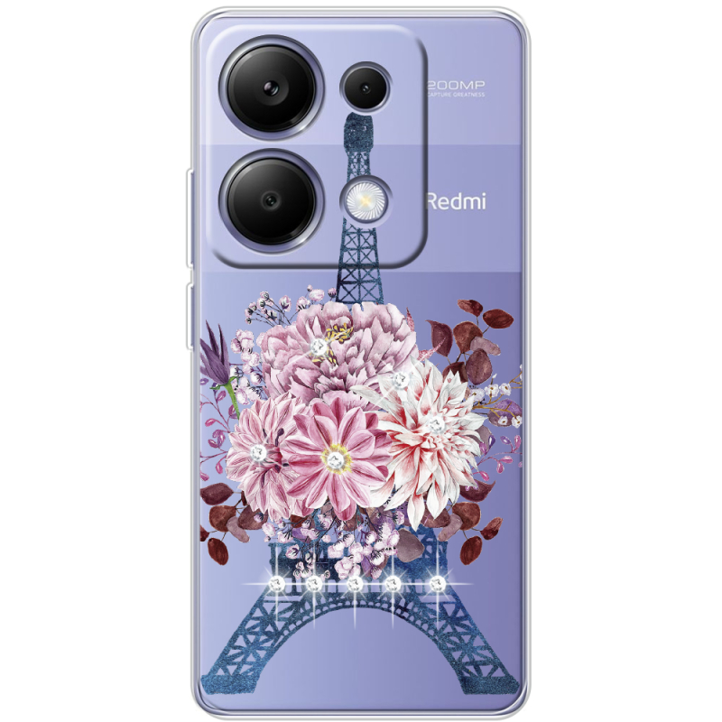 Чехол со стразами BoxFace Xiaomi Redmi Note 13 Pro 4G Eiffel Tower