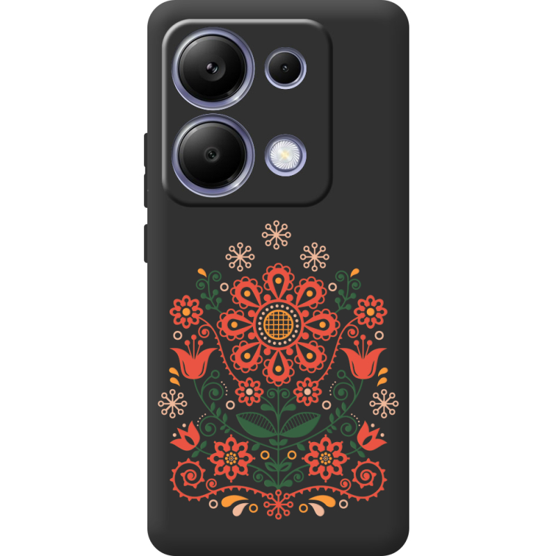 Черный чехол  BoxFace Xiaomi Redmi Note 13 Pro 4G Ukrainian Ornament