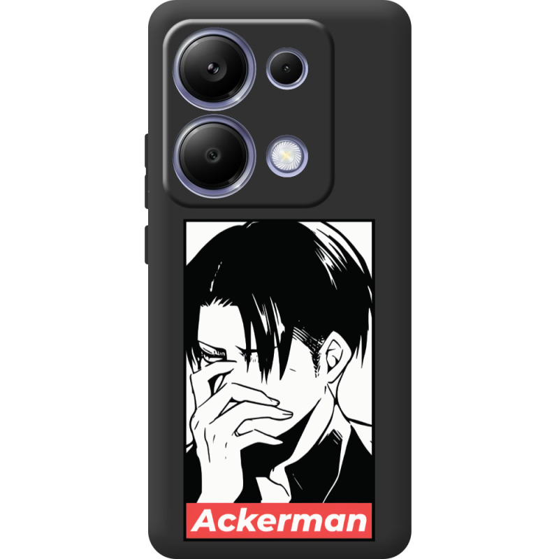 Черный чехол  BoxFace Xiaomi Redmi Note 13 Pro 4G Attack On Titan - Ackerman