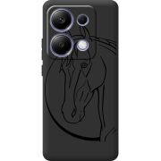 Черный чехол  BoxFace Xiaomi Redmi Note 13 Pro 4G Horse