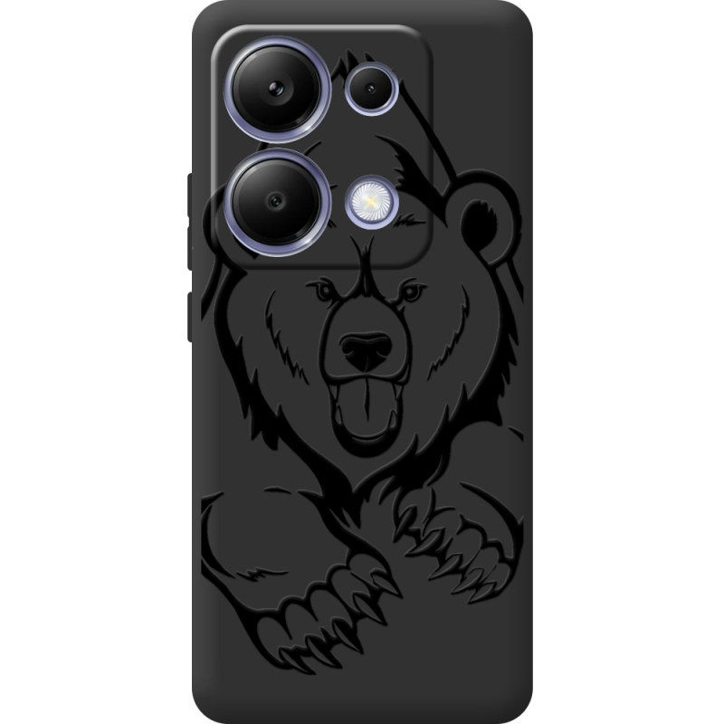 Черный чехол  BoxFace Xiaomi Redmi Note 13 Pro 4G Grizzly Bear